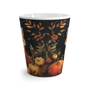 Latte Mug - Fox In Starry Pumpkin Patch