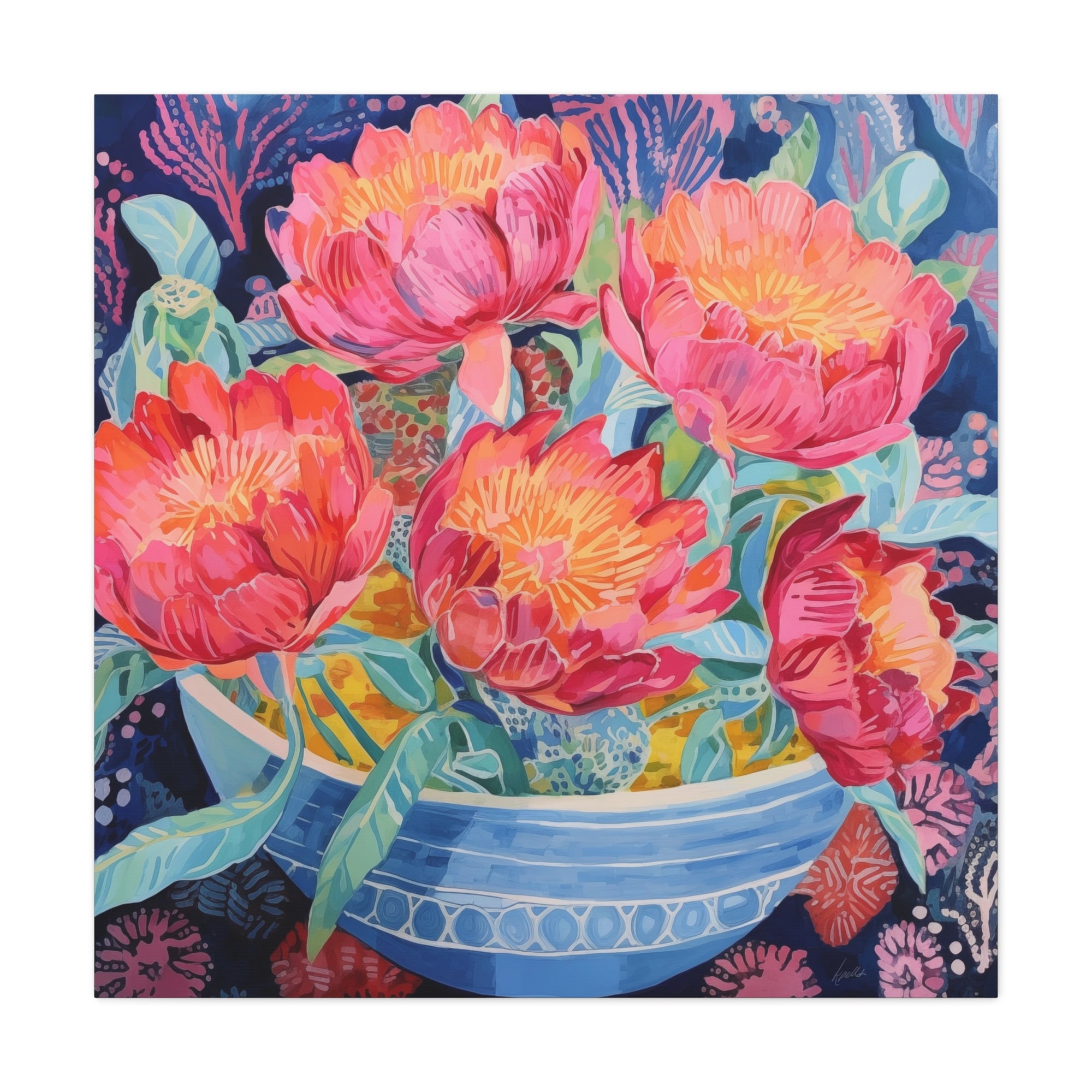 Peony Party - Available in 4 Sizes - Matte Canvas