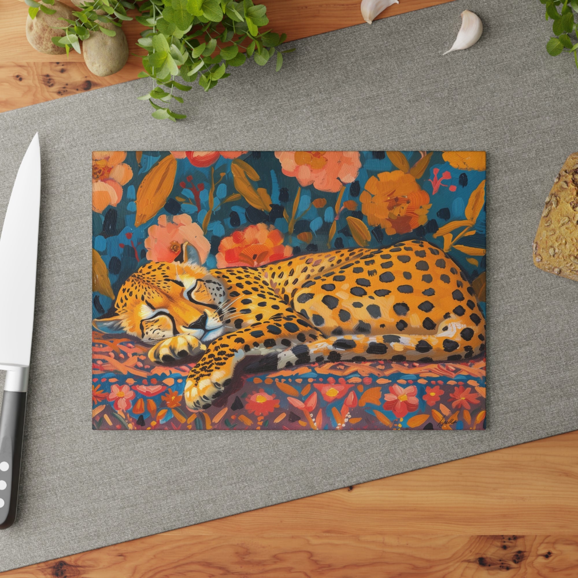 Cutting Board - cheetah sweet dreams, - Personalization Optional