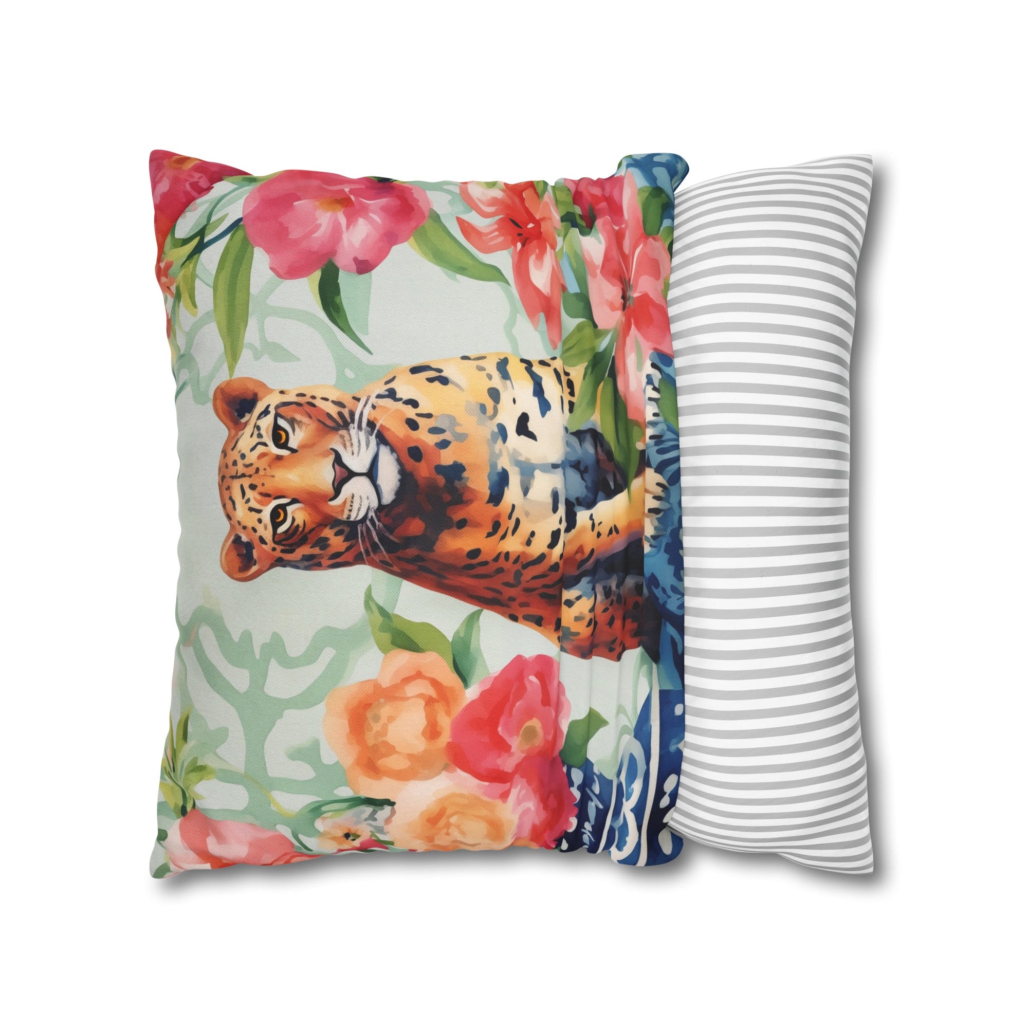 Spun Polyester Square Pillowcase - Tigress Garden