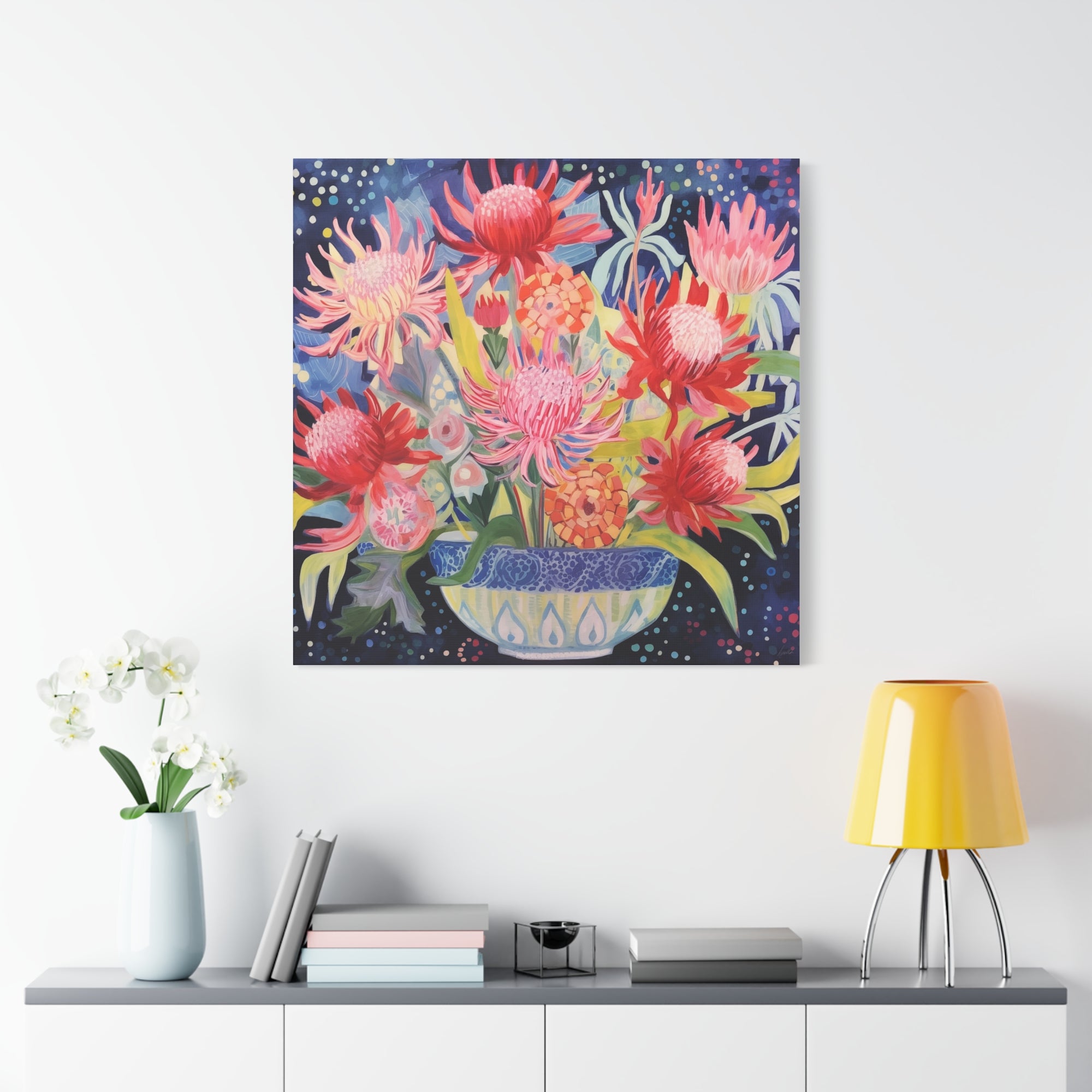 Protea Fireworks - Available in 4 Sizes - Matte Canvas