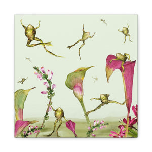 Frogs in Calla Lilies  - Available in 4 Sizes - Matte Canvas