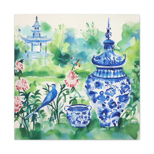 Temple Bird Chinoiserie - Available in 4 sizes  - Matte Canvas