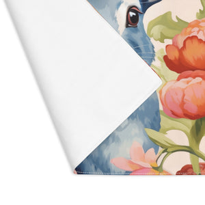 Placemat, 1pc - Blue Easter Bunny in Peonies