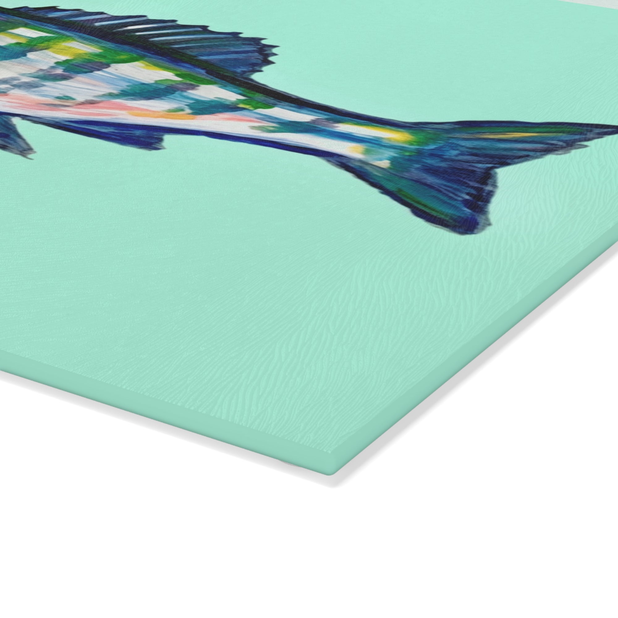 Cutting Board - Green Fish - Personalization Optional