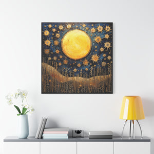 Sunflowers in the Moonlight  - Available in 5 Sizes - Matte Canvas