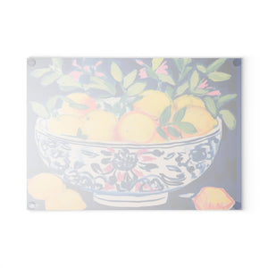 Cutting Board - happiness is a bowlful of lemons, - Personalization Optional