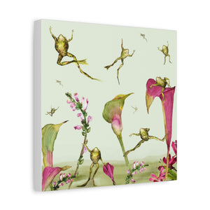 Frogs in Calla Lilies  - Available in 4 Sizes - Matte Canvas