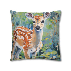 Spun Polyester Square Pillowcase - Spotted Fawn