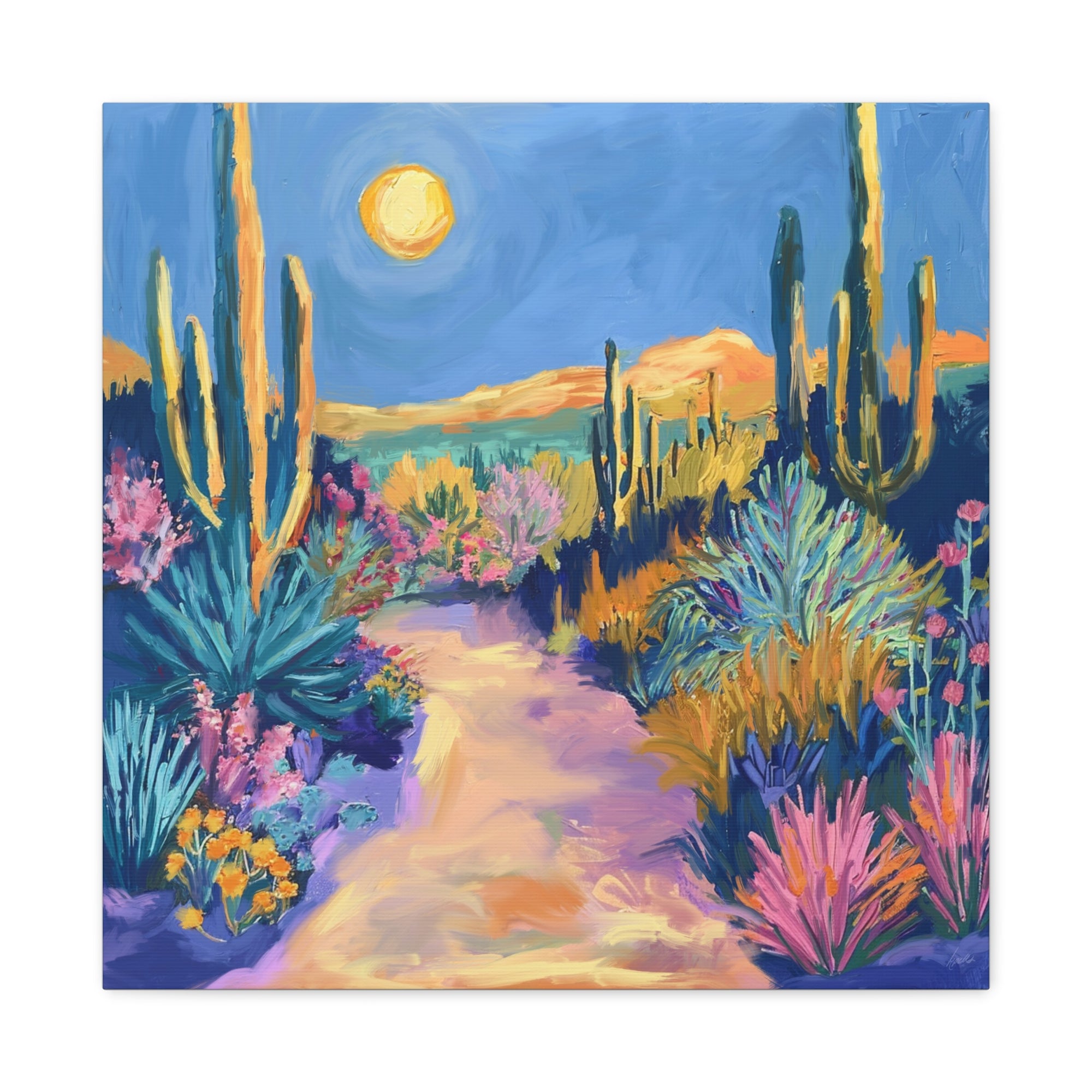 Pastel Desert Rising Moon - Available in 5 Sizes - Matte Canvas