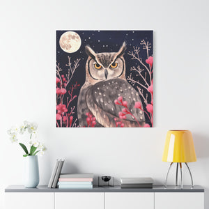 Pink Grass Owl  - Available in 4 Sizes - Matte Canvas