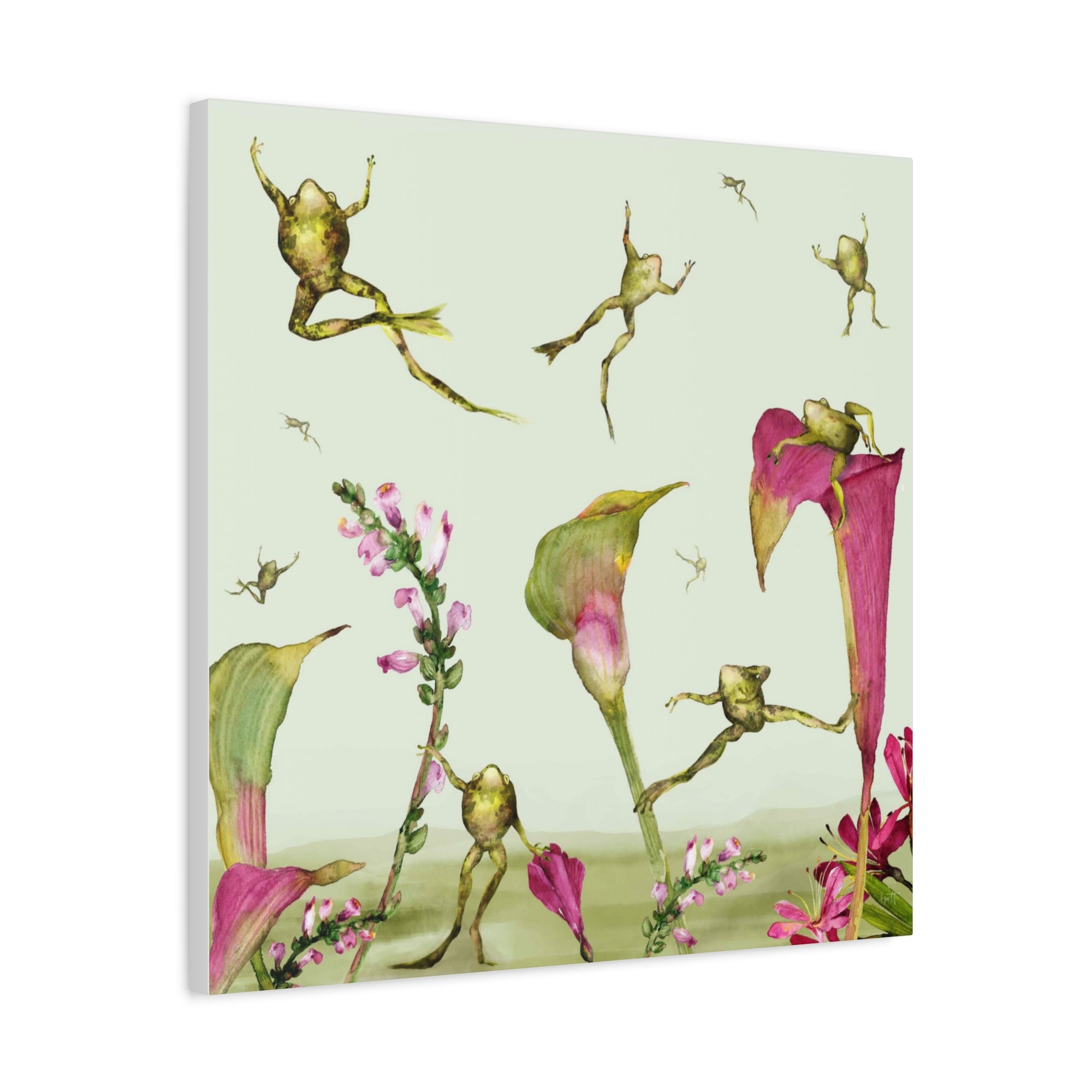 Frogs in Calla Lilies  - Available in 4 Sizes - Matte Canvas