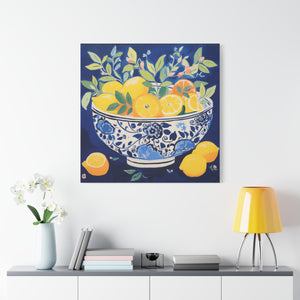 Bowlful of Juicy Lemons  - Available in 4 Sizes - Matte Canvas