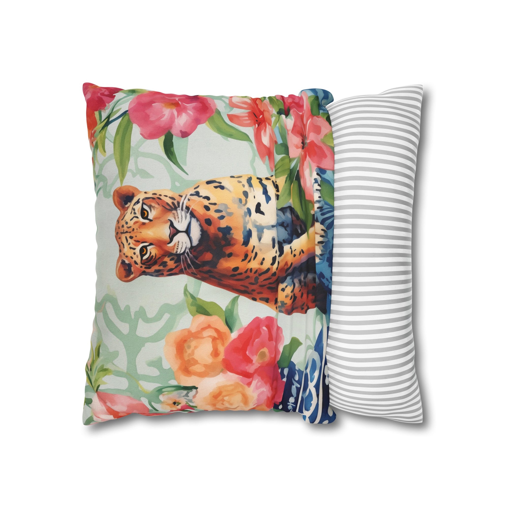 Spun Polyester Square Pillowcase - Tigress Garden