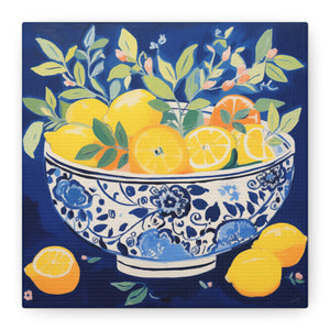 Bowlful of Juicy Lemons  - Available in 4 Sizes - Matte Canvas