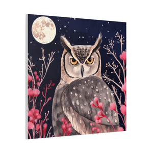 Pink Grass Owl  - Available in 4 Sizes - Matte Canvas