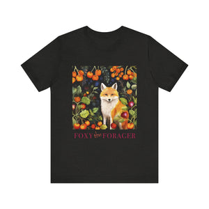 Foxy the Forager - Personalization option  Food Forest Fox - Unisex Jersey Short Sleeve Tee