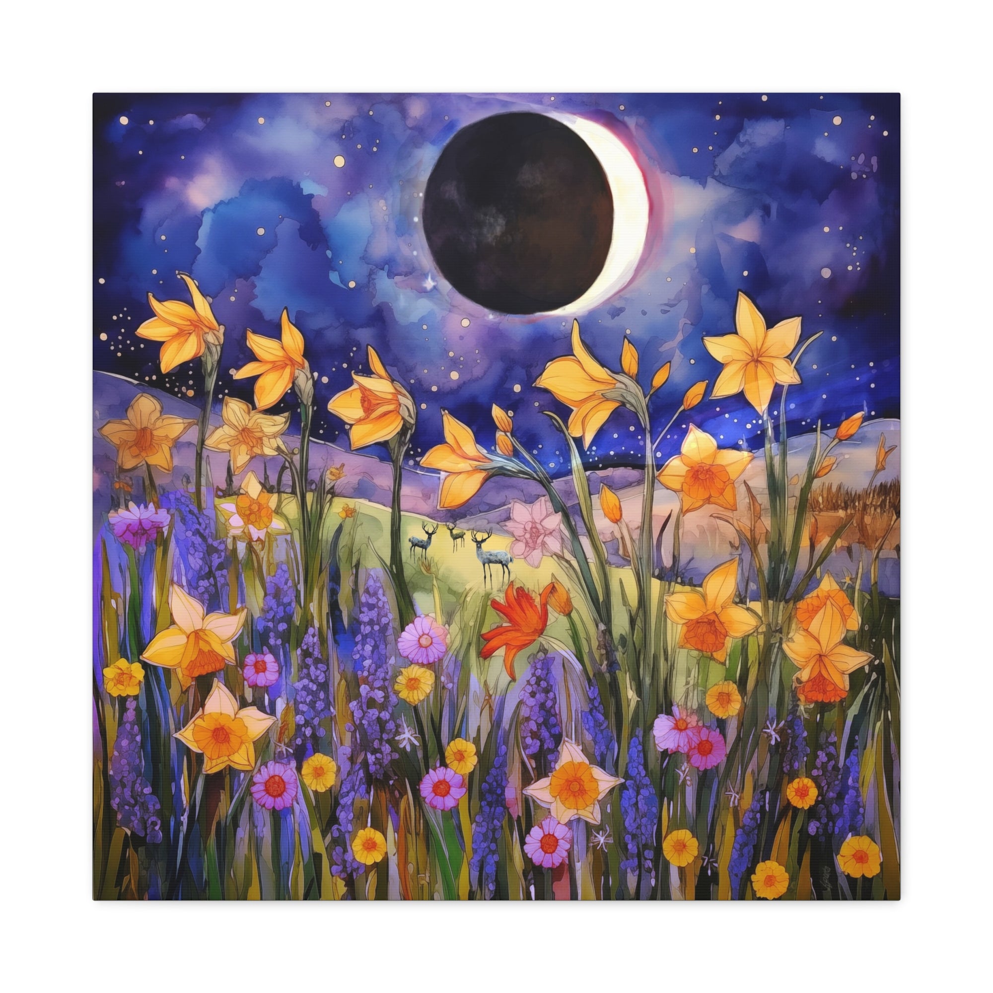 Wildflowers Eclipse  - Available in 5 Sizes - Matte Canvas