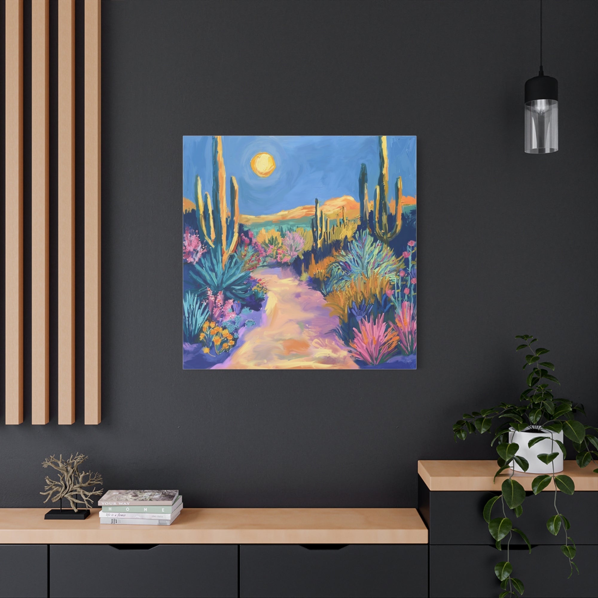 Pastel Desert Rising Moon - Available in 5 Sizes - Matte Canvas