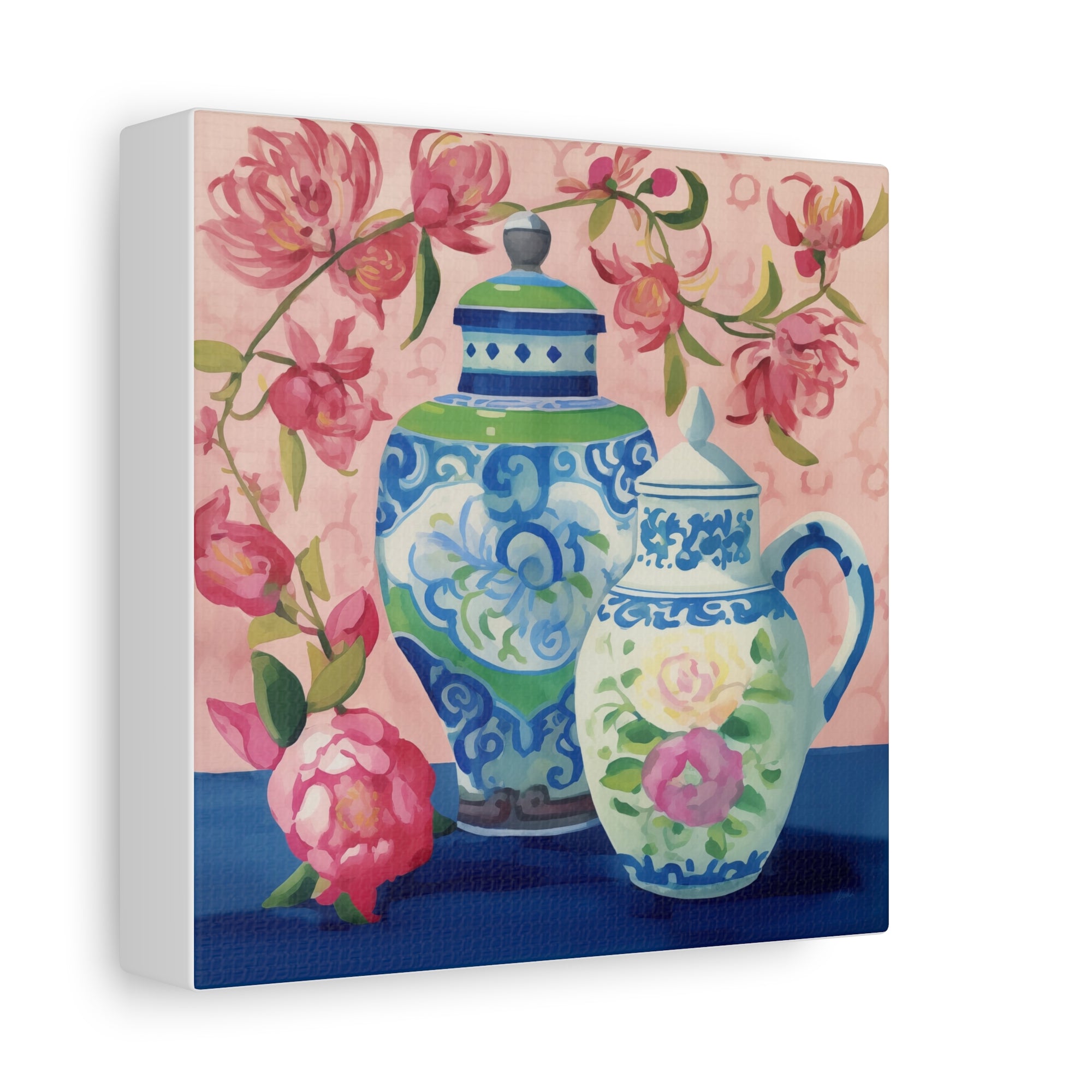 Pink Peony Tea Party - Available in 4 sizes - Matte Canvas