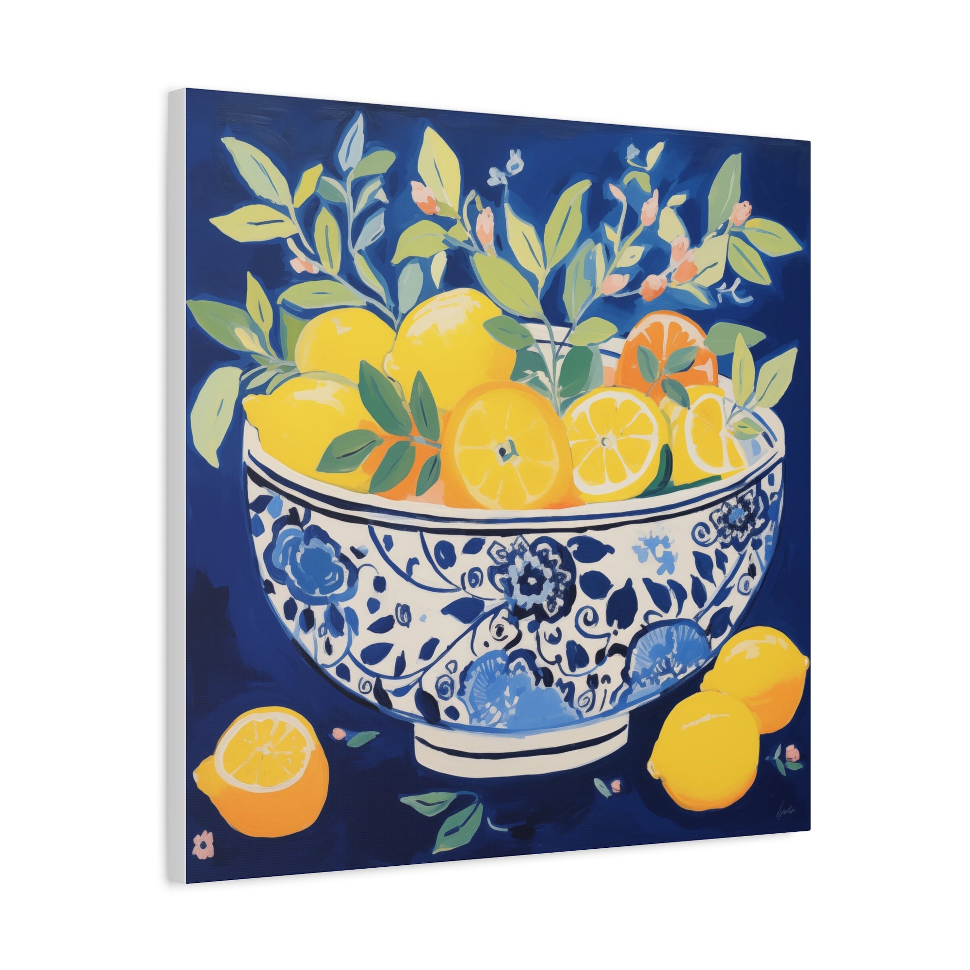 Bowlful of Juicy Lemons  - Available in 4 Sizes - Matte Canvas