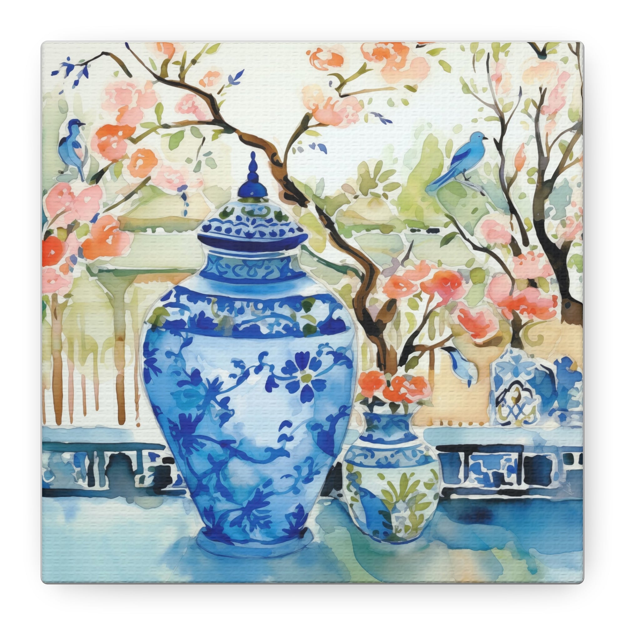 Park View With Chinoiserie  - Available in 4 sizes  - Matte Canvas