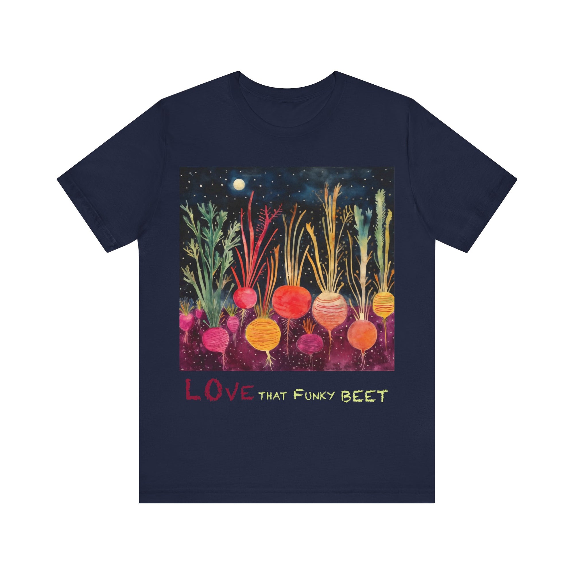 Love That Funky Beet - Personalization Option - Unisex Jersey Short Sleeve Tee, beet, root, gardener, gardening, root veggie, vegetable lover, culinary, chef, kitchen, cook