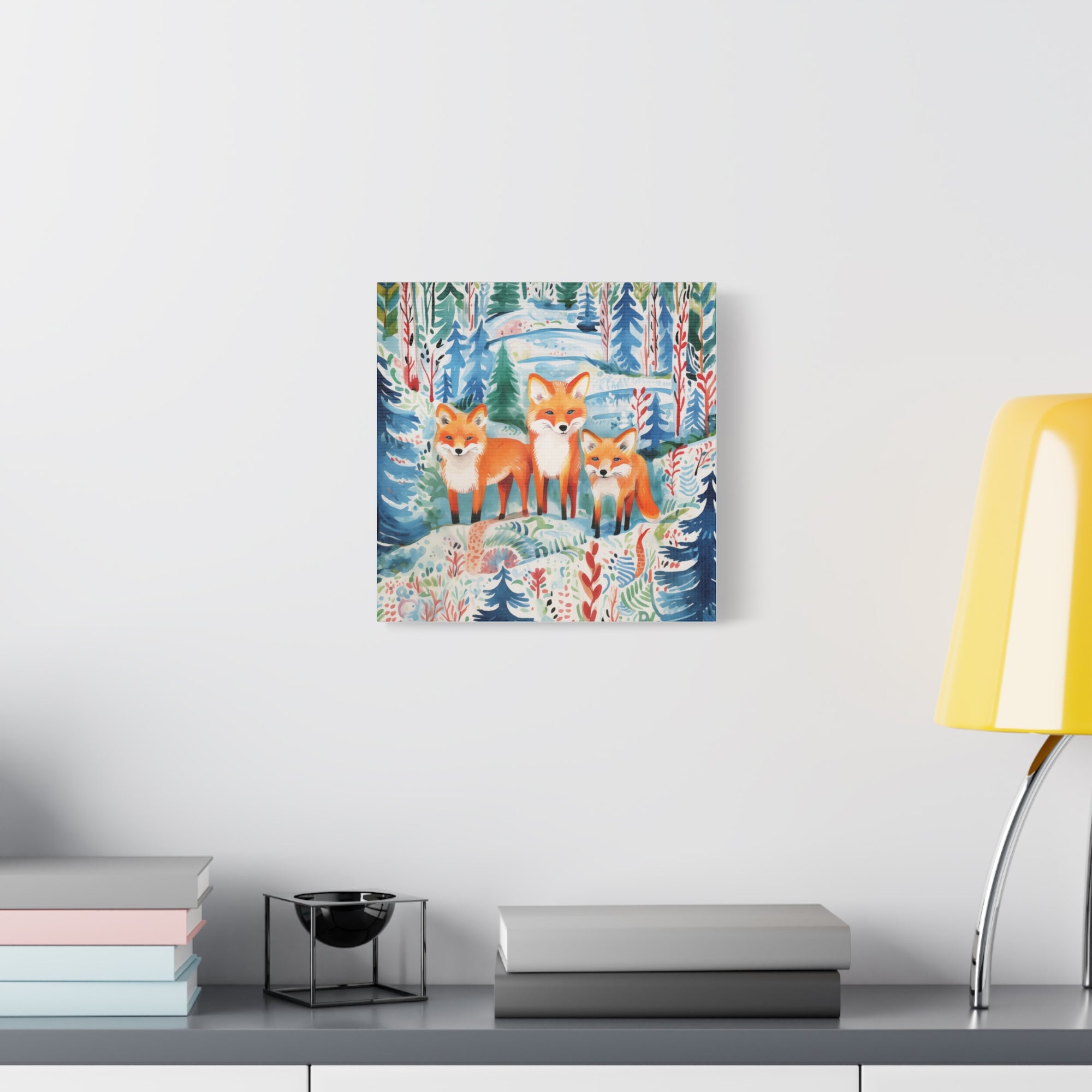 Mystical Fox Trio Enchanted Gaze - Available in 4 Sizes - Matte Canvas