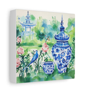 Temple Bird Chinoiserie - Available in 4 sizes  - Matte Canvas