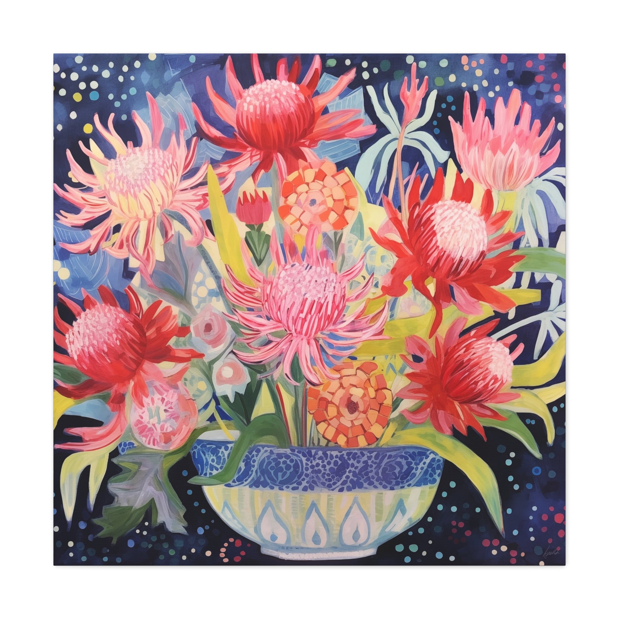 Protea Fireworks - Available in 4 Sizes - Matte Canvas