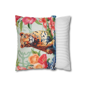 Spun Polyester Square Pillowcase - Tigress Garden