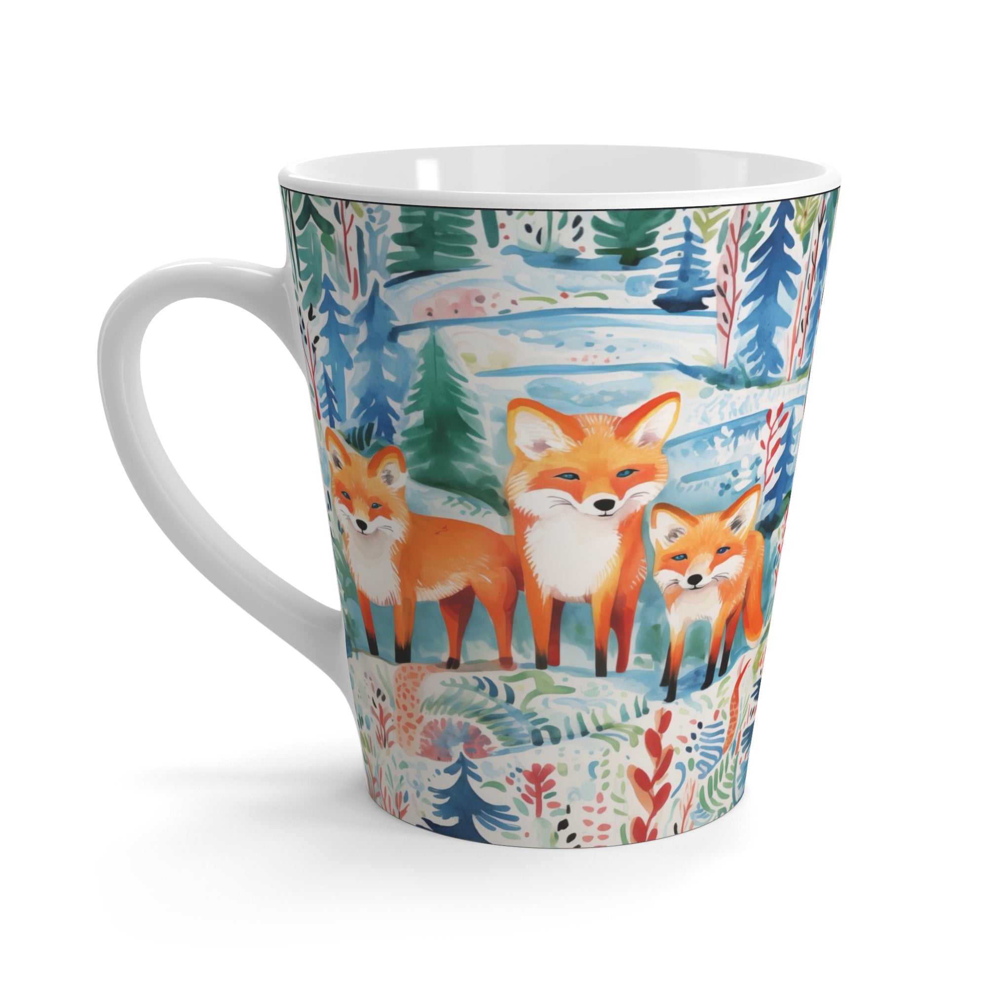 Latte Mug - Mystical Fox Trio Enchanted Gazes