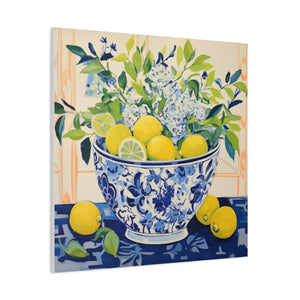 Lemon Bliss in Chinoiserie Bowl  - Available in 4 Sizes - Matte Canvas