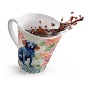 Latte Mug - Blue-Noiserie Blue Dog With Chinoiserie