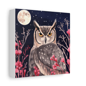 Pink Grass Owl  - Available in 4 Sizes - Matte Canvas