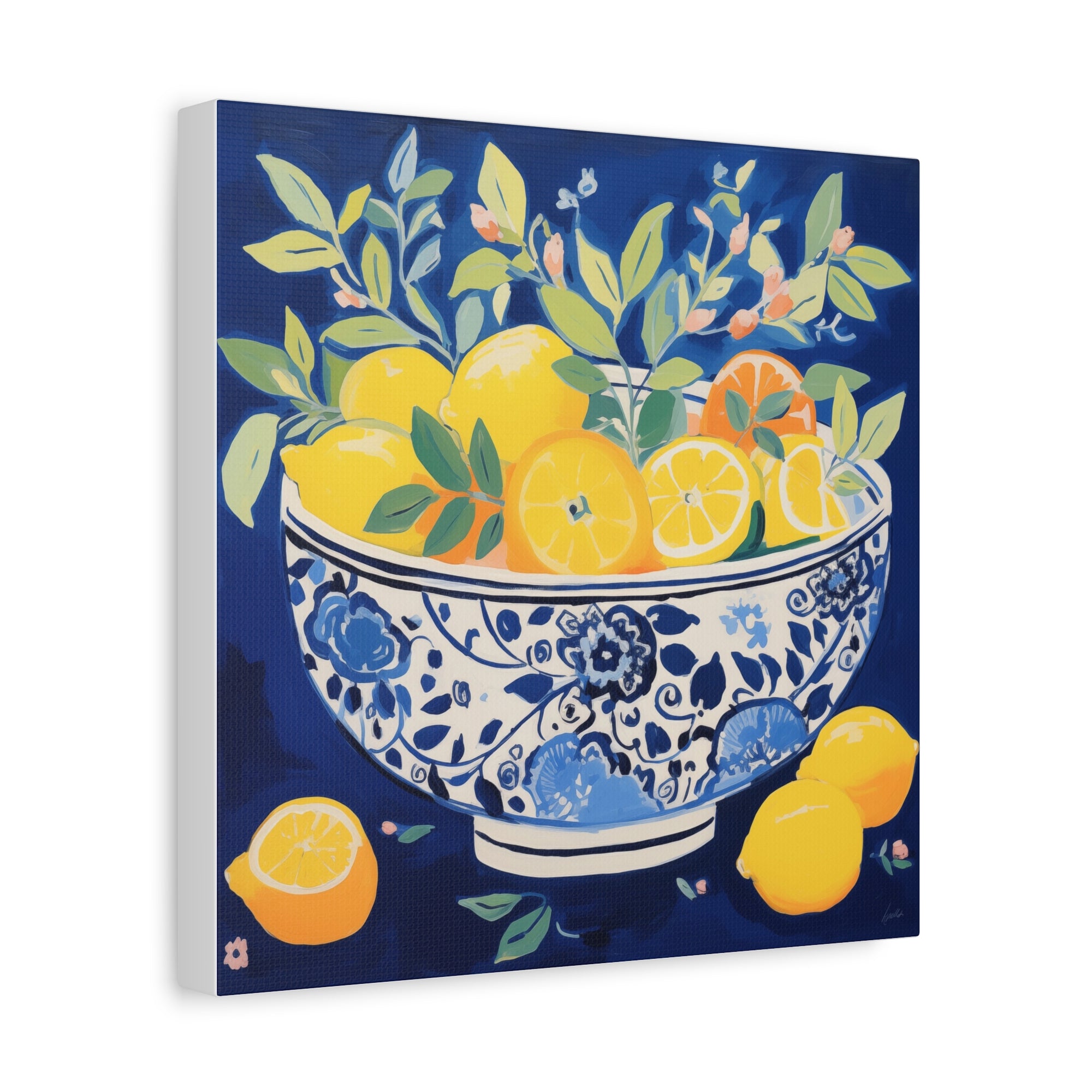 Bowlful of Juicy Lemons  - Available in 4 Sizes - Matte Canvas