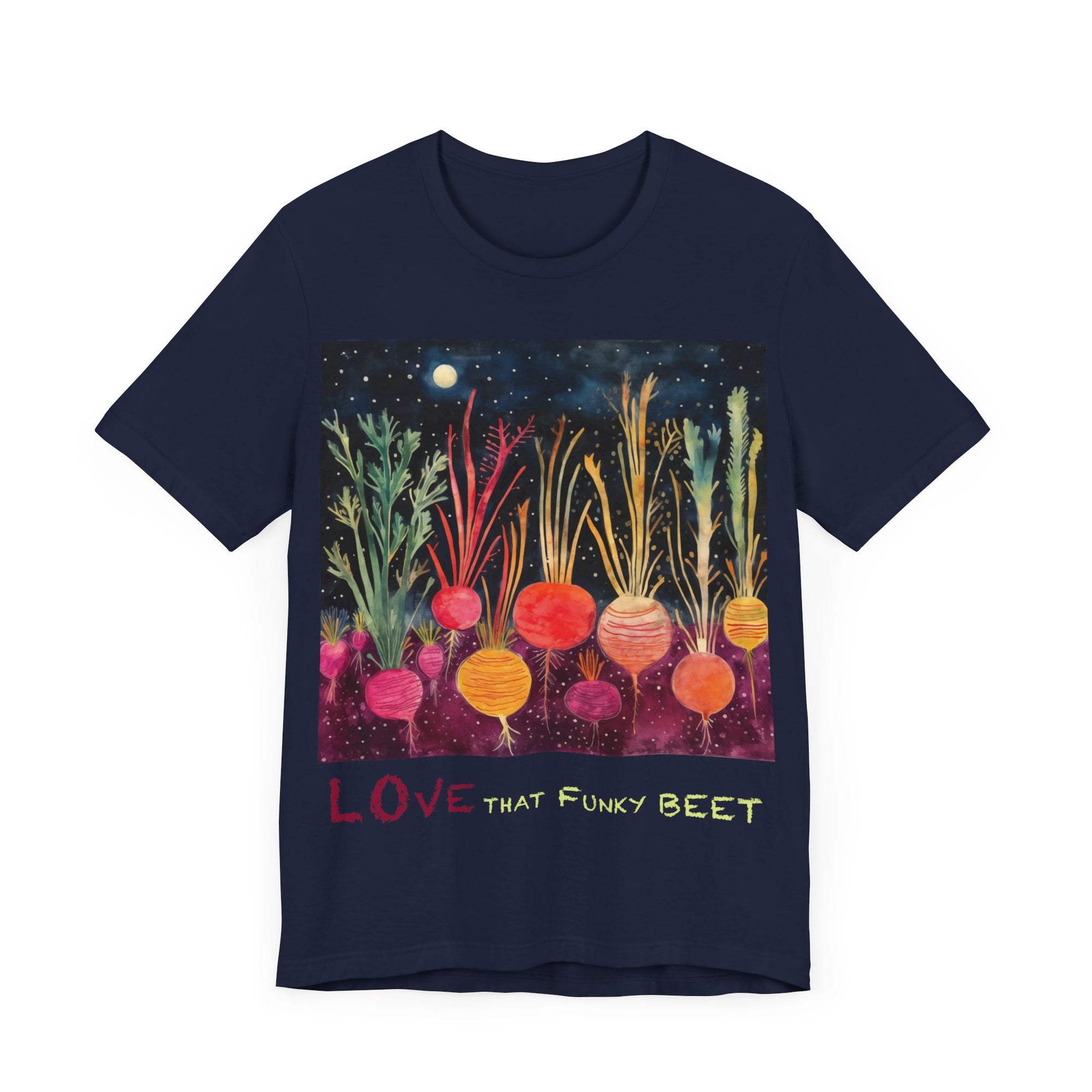 Love That Funky Beet - Personalization Option - Unisex Jersey Short Sleeve Tee, beet, root, gardener, gardening, root veggie, vegetable lover, culinary, chef, kitchen, cook