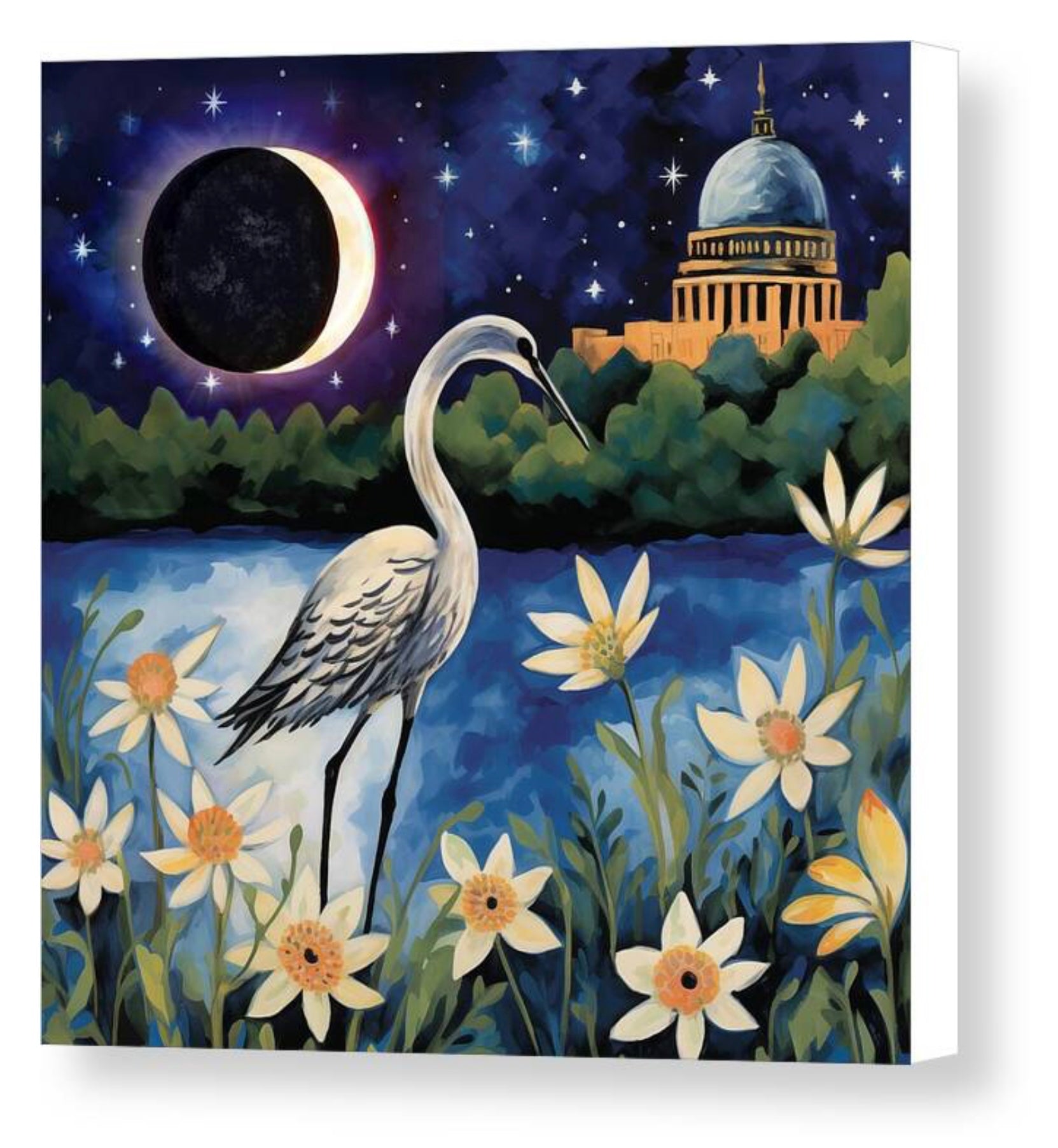 Solar Eclipse Little Rock - Canvas Giclée Print