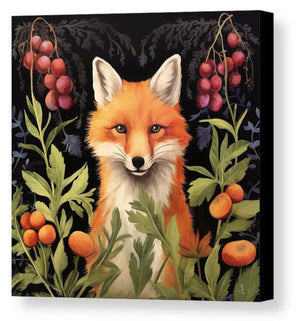 Food Forest Fox - Canvas Giclée Print