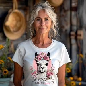 LLamazing Mom - Personalization Option - Unisex Jersey Short Sleeve Tee, llama momma, mom shirt, mom tee