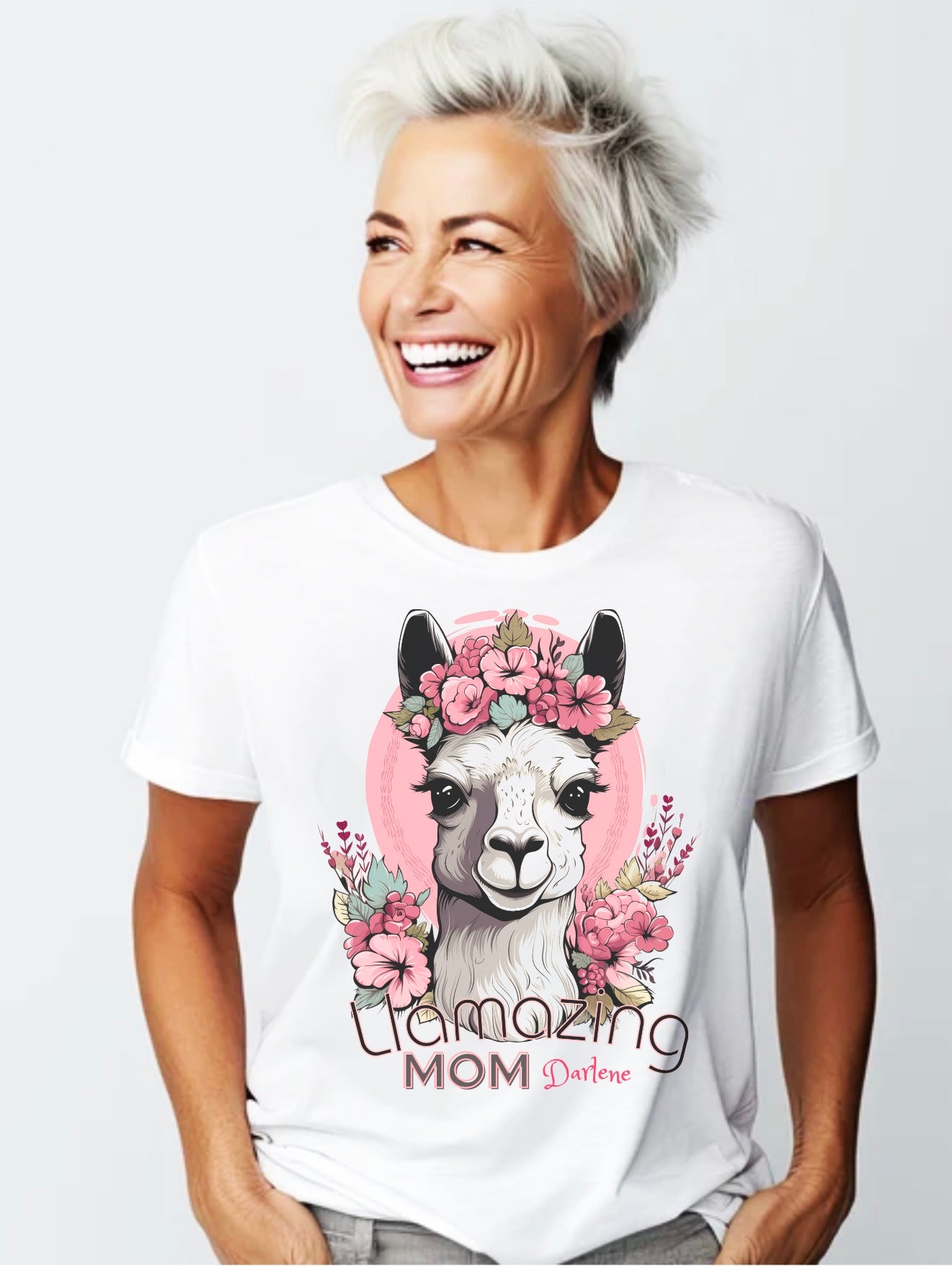 LLamazing Mom - Personalization Option - Unisex Jersey Short Sleeve Tee, llama momma, mom shirt, mom tee