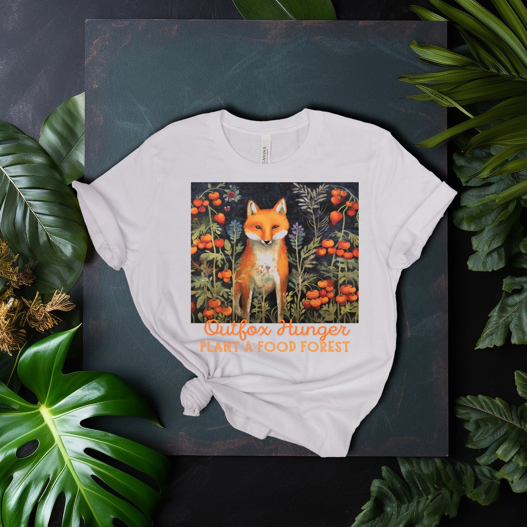 Outfox Hunger - Personalization Option - Unisex Jersey Short Sleeve Tee, food forest, fox, sustainable, food activist, activism, hunger, fight hunger, food insecurity