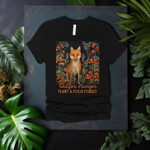 Outfox Hunger - Personalization Option - Unisex Jersey Short Sleeve Tee, food forest, fox, sustainable, food activist, activism, hunger, fight hunger, food insecurity