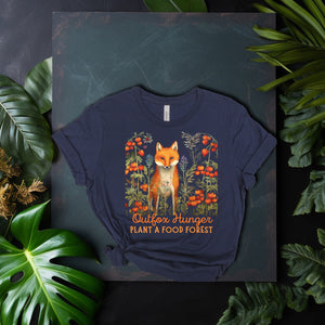 Outfox Hunger - Personalization Option - Unisex Jersey Short Sleeve Tee, food forest, fox, sustainable, food activist, activism, hunger, fight hunger, food insecurity