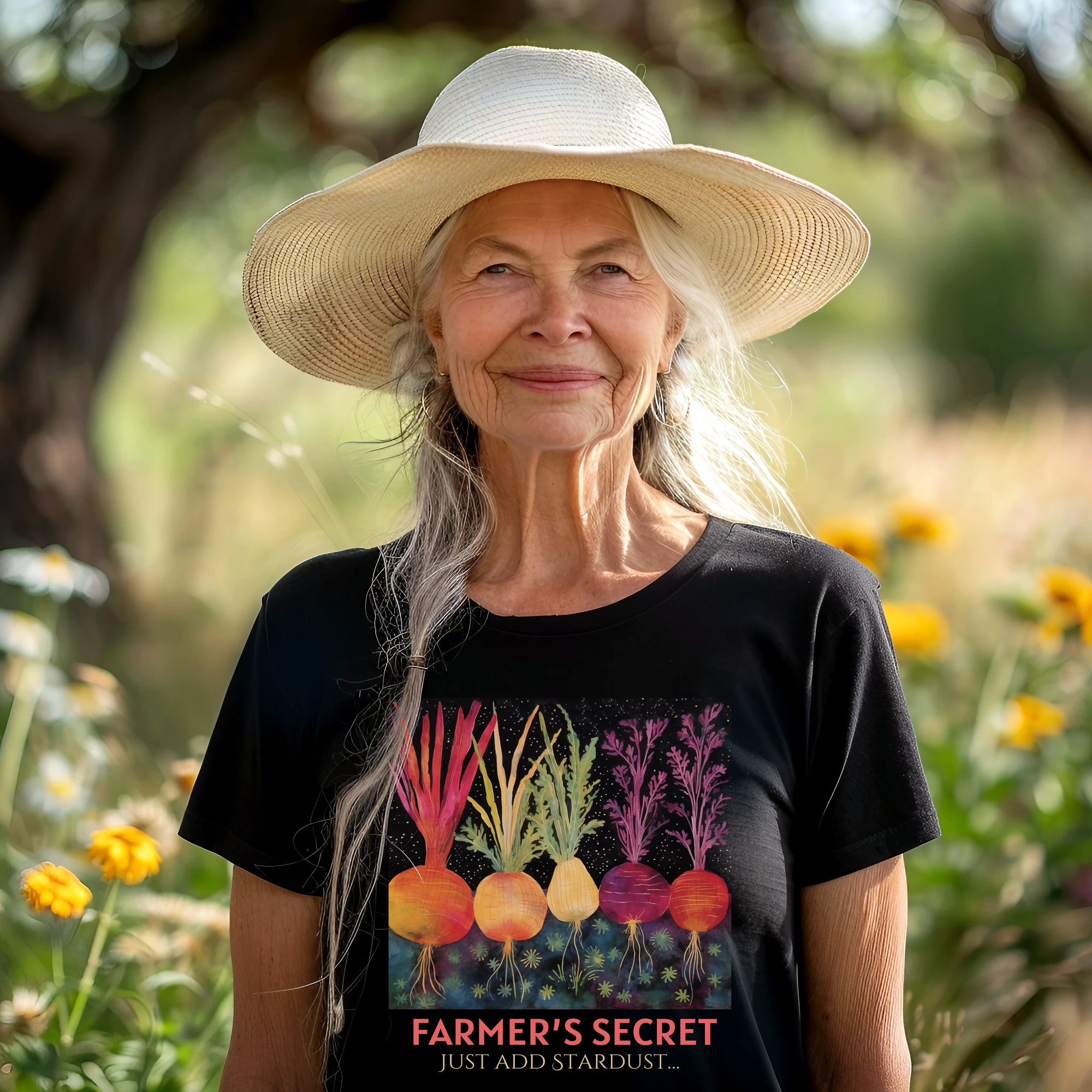 Farmer‘s Secret - Personalization Option - Unisex Jersey Short Sleeve Tee, root, gardener, gardening, vegetarian, vegan, gift, chef, cook, kitchen