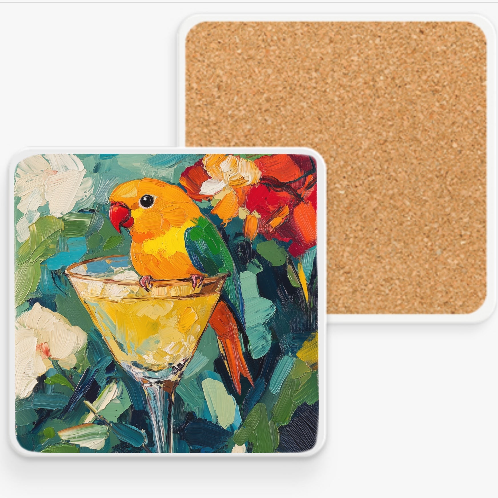 Ceramic Coaster - Lovebird Cocktail