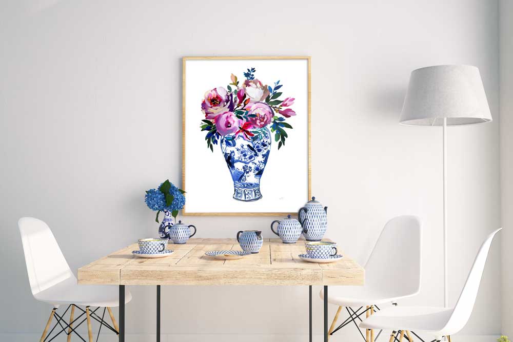 Vivid Chinoiserie No. 3 canvas print