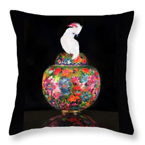 Cockatoo On Cloisonne - Throw Pillow