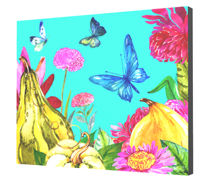 Butterflies & Gourds - canvas print