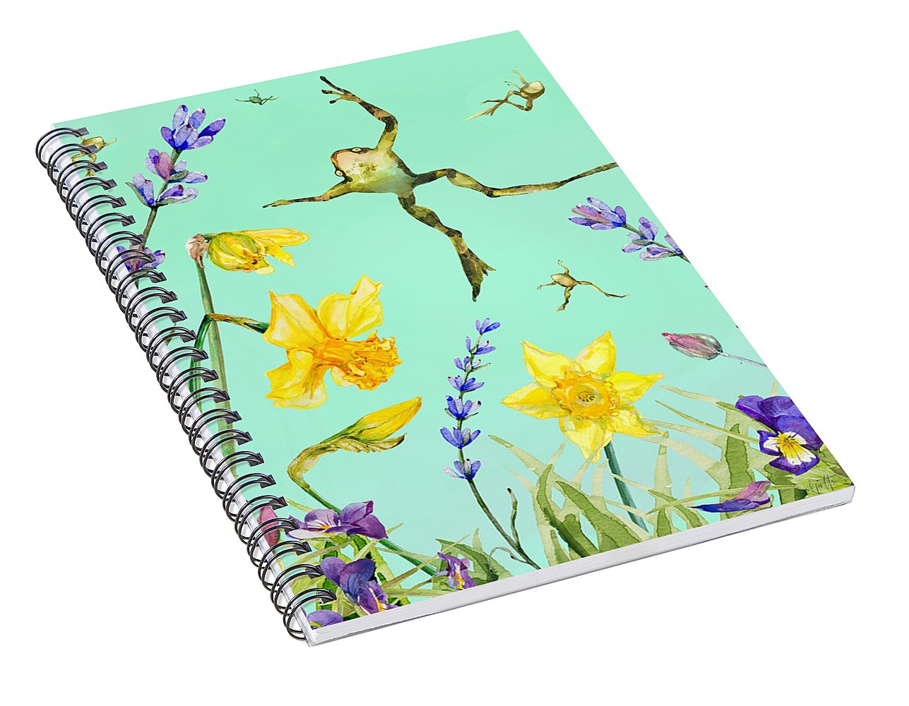 Leapfrogs in Daffodils - Spiral Notebook